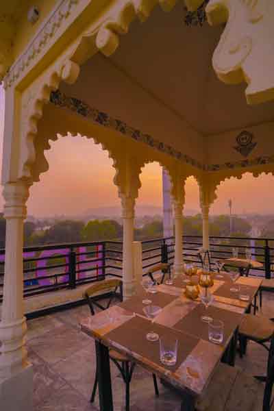 Fine dine rooftop restaurant in Udaipur