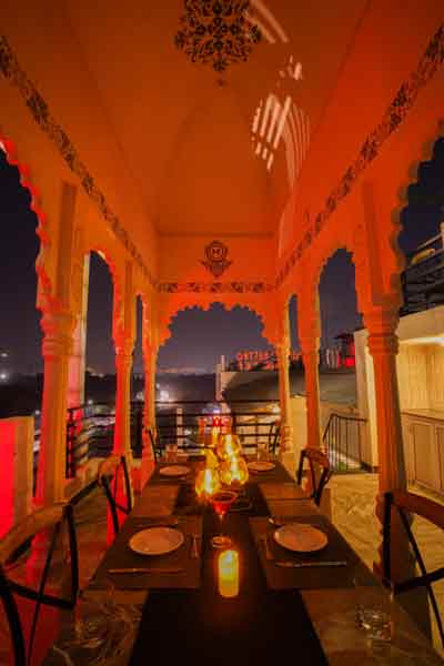 Indian fine dine rooftop restaurant in Udaipur