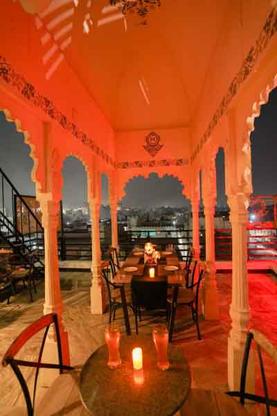 Fine dine rooftop restaurant in Udaipur